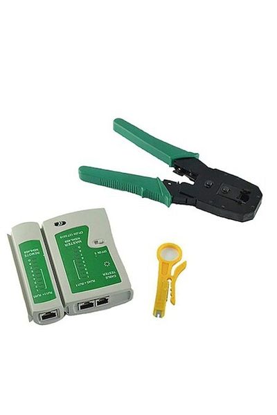 OEM Set tester cablu UTP, Cleste Sertizat RJ45 RJ11 RJ12 CAT5 si cutit dezizolat