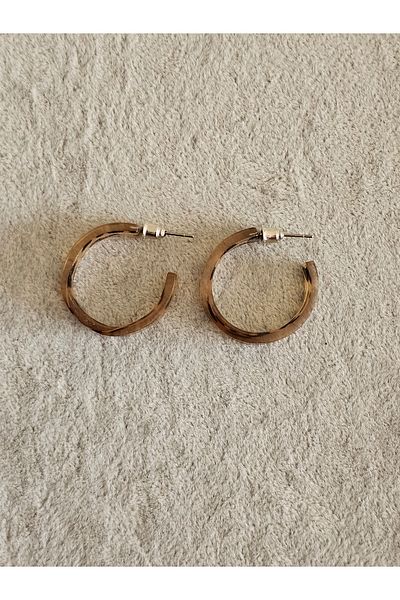 SiestaAccessories أقراط دائرية من الأكريليك بنقشة الفهد