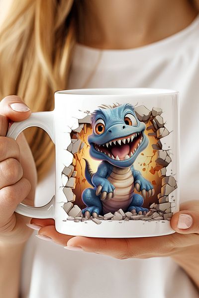expreshediye Trex Dragon Mug Cup 3D Dragon Cup
