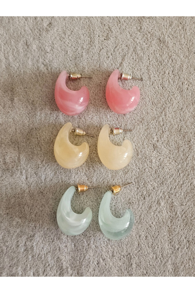 SiestaAccessories Sarı Renk Akrilik Küçük Damla Küpe