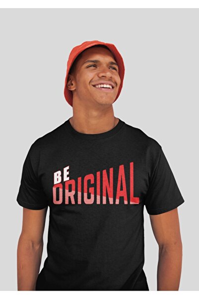 Butik bumbac 100% BĂRBAȚI/FEMEI -BE ORIGINAL- TRIUC CU Mânecă scurtă, cu gât ...