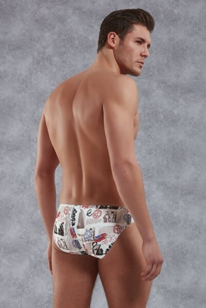 NazikEndam Ανδρικό σλιπ μοντάλ πολύχρωμο εμπριμέ 1399