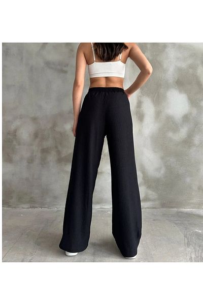 atelyu Women's Loose Leg Linen Linen Look Summer Pants