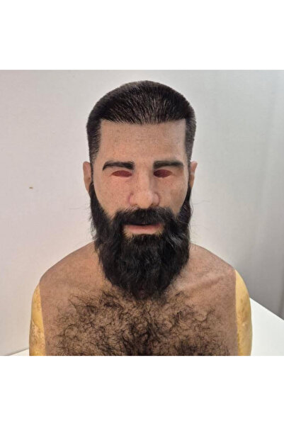 Silikon Maskeler Türkiye Savaşçı Balmumu Silikon Gerçekçi Kısa Saçlı Ve Uzun Sakallı Insan Maskesi ( Sanat Eseri )