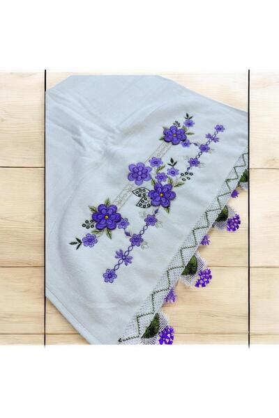 TUTUYA TEXTIL منشفة يد مطرزة بالخرز مخملية مقاس 50 × 90 سم منشفة زفاف مزدوجة ...