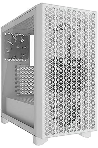 Corsair CORSAIR 3000D Airflow Mid-Tower PC Case - White - 2X SP120 Elite Fans - Four-Slot GPU Support – Fi