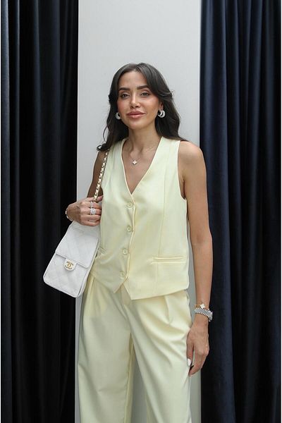 Havoş Light Yellow Ritter Vest Pants Set