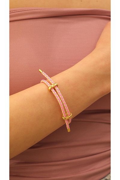 Jerie Gold Adjustable Steel Accessory Detail Rope Bracelet