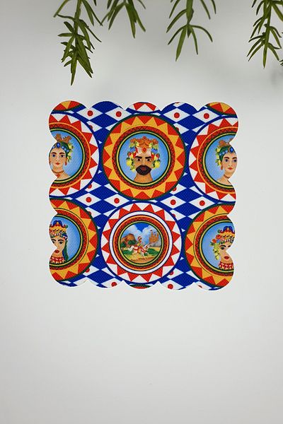 decofav Baci Sicily ιταλικού στυλ με γεωμετρικό σχέδιο κομμένο με λέιζερ κοκτέιλ χαρτοπετσέτα 1 τεμ
