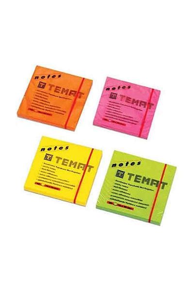 Temat ورق ملاحظات لاصق مقاس 75 × 75 وردي فسفوري
