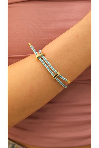 Jerie Gold Adjustable Steel Accessory Detail Rope Bracelet