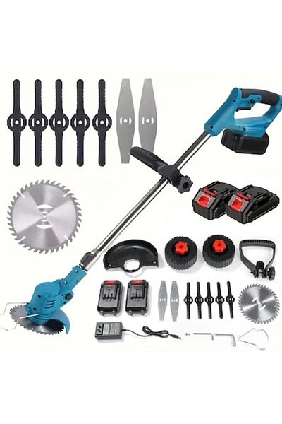 OEM Motocoasa Electrica 3-in-1 PRO cu 2 roti, Trimmer cu Acumulator 48V