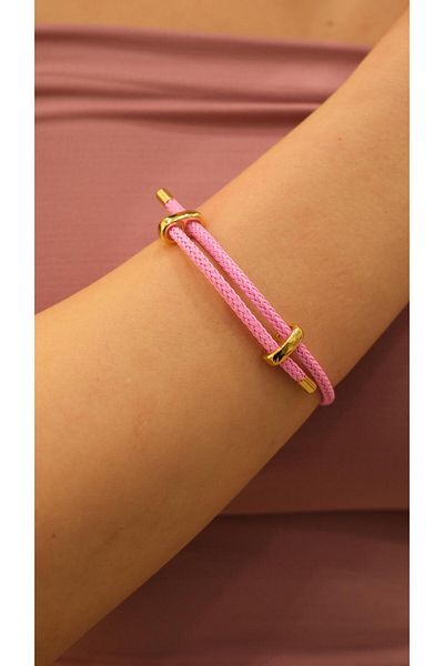 Jerie Gold Adjustable Steel Accessory Detail Rope Bracelet