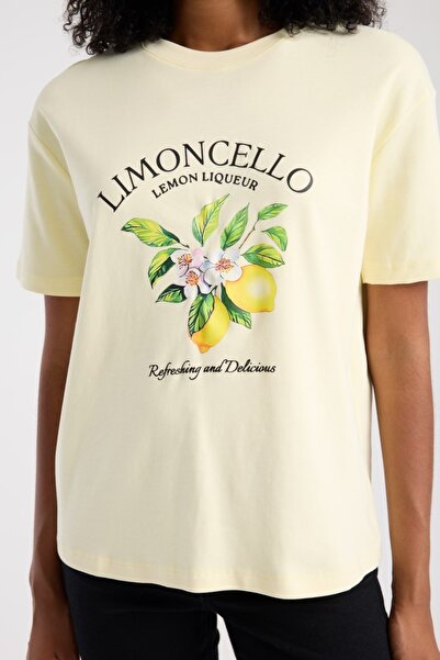 İLKCET MODA Μπλουζάκι με στάμπα λεμόνι