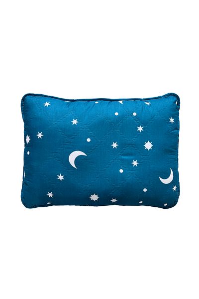 Coneltex "Moon and Stars" quilted pillow Coneltex,50 x 70 cm, siliconized fiber filling, turquoise