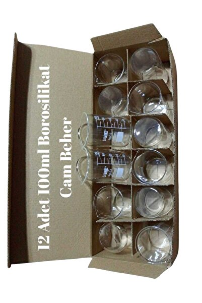 GLASS ROSE 12'li 100 ml Borosilikat Beher Seti - Isıya Dayanıklı Laboratuvar ...