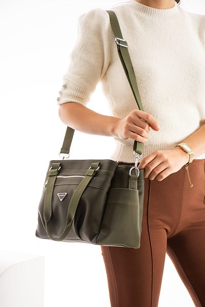OLDSO Sanmorris Women's Satin Fabric 5 Compartment Adjustable Cross Strap Hand and Shoulder Bag 1419