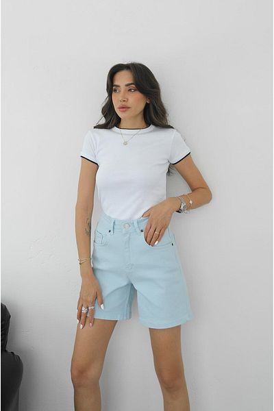 Havoş White Contrast Short Sleeve T-Shirt