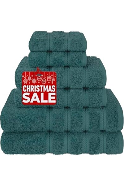Safi Plus 6-Piece Cotton Towels Premium Quality 600 GSM Super Soft Bath Towels - Teal