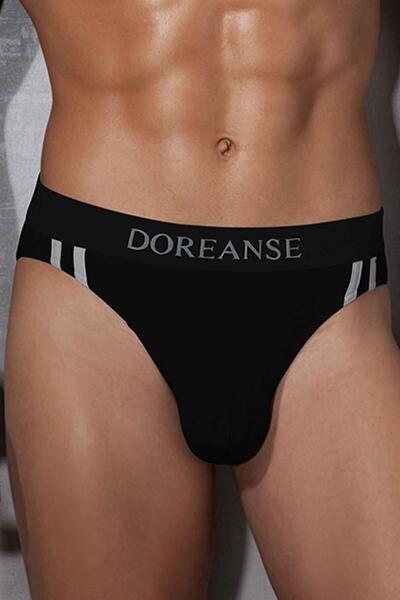 NazikEndam Dore Anse Black Men's Modal Panties Slip 1221