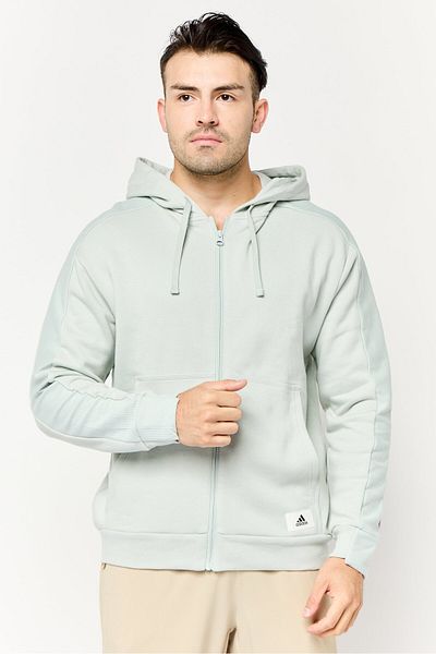 adidas Men Sportswear Fit Long Sleeves Outdoor Full Zip Sweatshirt, Wonder Silver