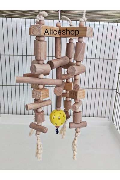 aliceshop Jako İskender Pakistan Amazon Macaw Cockatoo Parrot Wooden Nibbling and Stress Toy