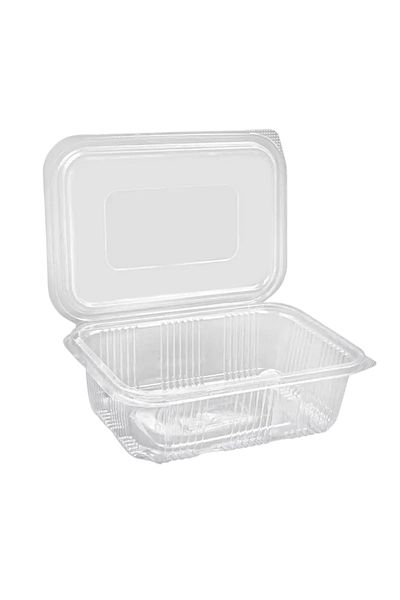 LYOBEST Set 100 caserole transparente din PET, cu capac atasat, 1500 ml