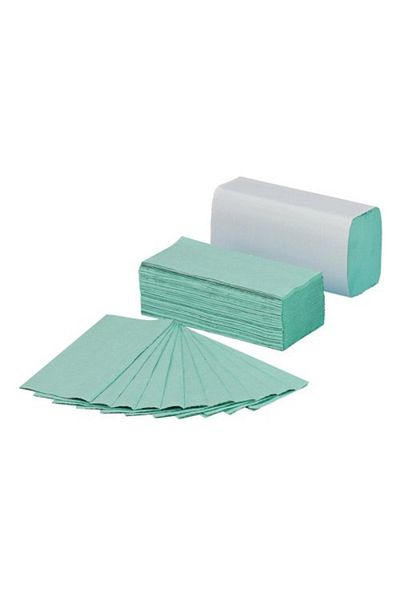 LYOBEST Bax V-Fold Towels, 21x25 cm, Green, 1 ply, 200 pcs/pack, 20 sets