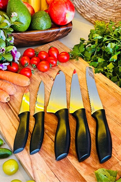 Rooc 5'li Profesyonel Bıçak Seti – Paslanmaz Çelik & Kaymaz Sap