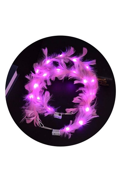 Lenaca LED Lighted Colorful Lighting 3 Functions Striking Party Crown Pink Color 12x12 Cm