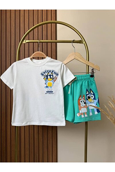 KidsSel New Season Boys' Cotton Colorful Printed Tshirt Shorts and Bottom Top Set