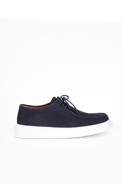Vantaggio Eagle Navy Blue Nubuck 100% Genuine Leather Men's Casual Shoes