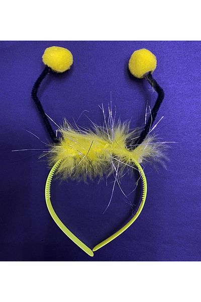 Lenaca Plastic Bee Maya Crown for Shows with Yellow Pompoms