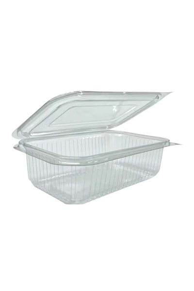 LYOBEST Set 100 caserole transparente din PET, cu capac atasat, 1000 ml