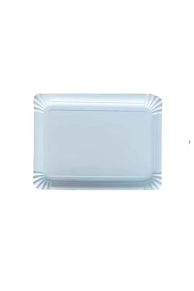 LYOBEST Set of 100 White Cardboard Trays T6, Rectangular, 13.5x19.5 cm, for Confectioneries, Pastries, Fast Food