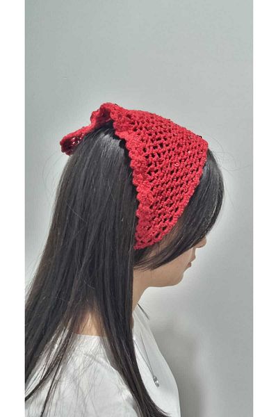 ESDE Red Knitted Mesh Bandana