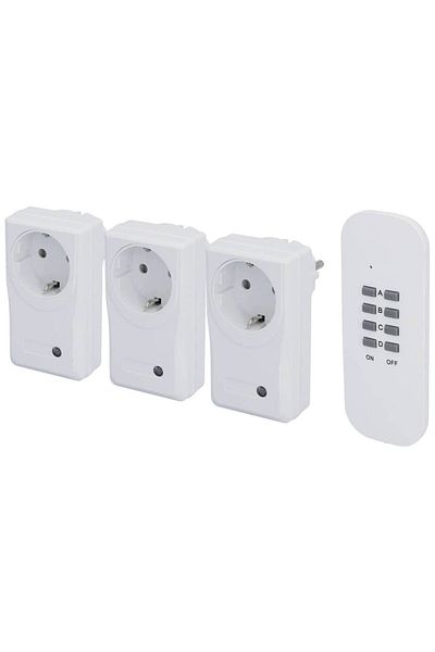 Unitec Set of 3 Sockets with Remote Control,