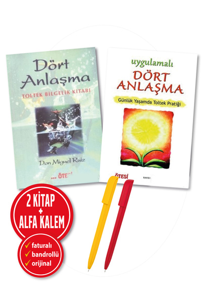 Ötesi Yayıncılık Alfa Kalem+ Don Miguel Ruiz 2 Kitap (Dört Anlaşma+Uygulamalı...