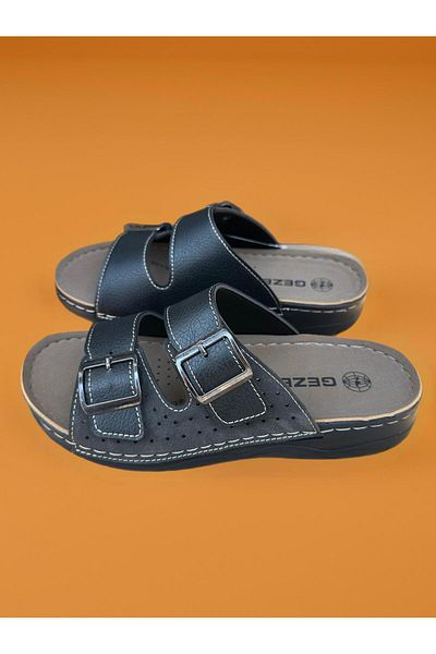 GEZER Men's Full Orthopedic Double Buckle Daily Slippers