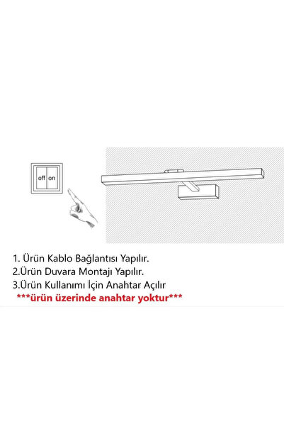 Avizen Lighting Project Siyah Kasa Gün Işığı Banyo Duvar Ayna Tablo Aydınlatması Flüt Aplik Kuğu Aplik Ledli Aplik 6W