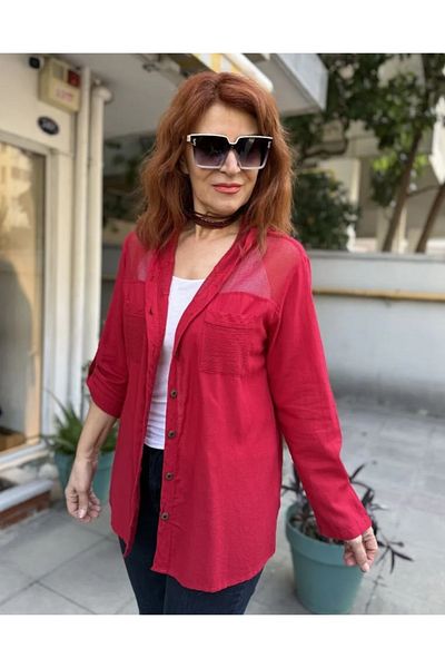 DenizEge Mesh Shirt/Jacket Red