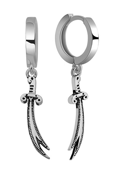 bymissmücevherat 925 Ayar Gümüş Zülfikar Kılıç Halka Küpe - Cesareti, adaleti ve inancı simgeler