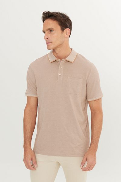 AC&Co / Altınyıldız Classics Pánské nezatahovací bavlněné tričko Comfort Fit Uvolněný střih Norkové tričko Polo s kapsami bez zvlnění