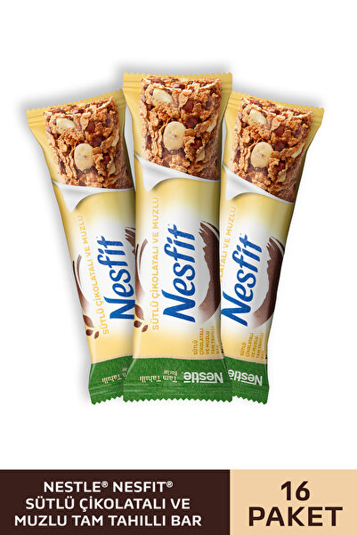 Nesfit Nestlé Nesfit Sütlü Çikolatalı ve Muzlu Tam Tahıllı Bar 32x23,5g