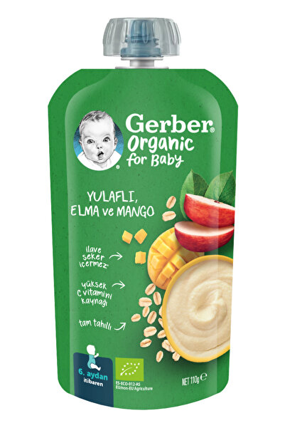 GERBER Organik Yulaflı Elma Ve Mango Püresi 110g X 2 Adet