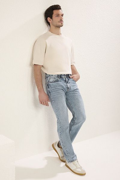 Trendyol Collection Μπλε τζιν Straight Fit - TMNAW23JE00023 Τζιν παντελόνι