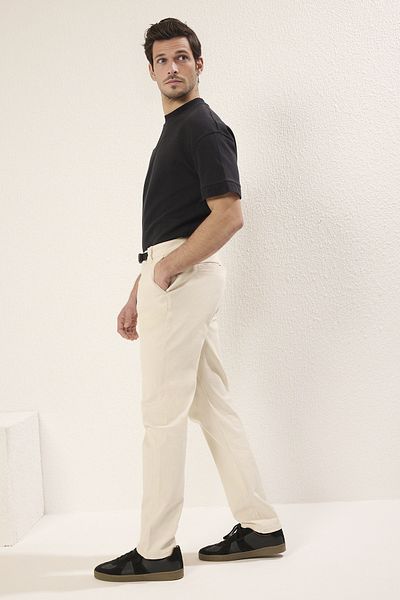 Trendyol Collection TMNSS25PL00011 Μοντέλο Πέτρινο ίσιο παντελόνι