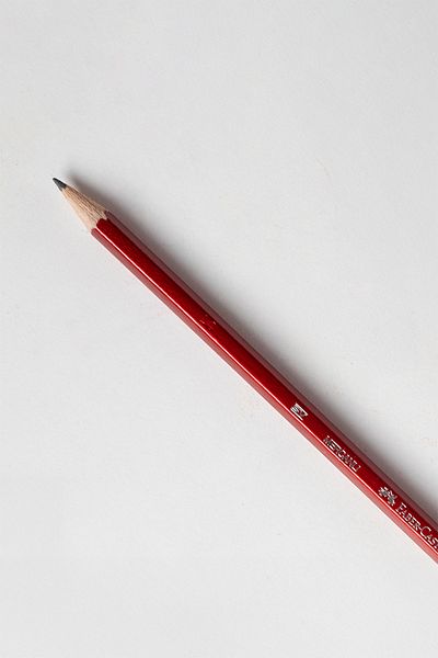 Faber Castell Angular Coral Red Pencil 12'Li Hb Nib, Break-Resistant, Erasable Without Leaving Traces