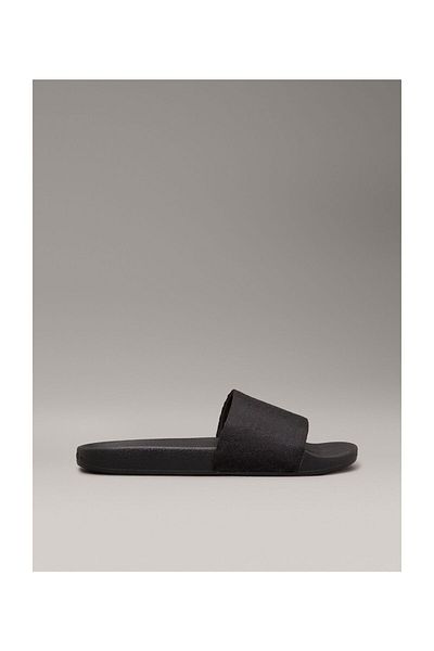 Calvin Klein Women Black Pool Jacquard Sliders