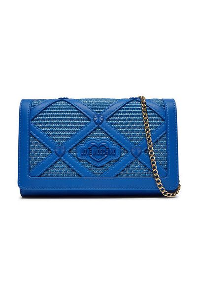 Love Moschino Taška Raffia+Pu+Studs Zaffiro